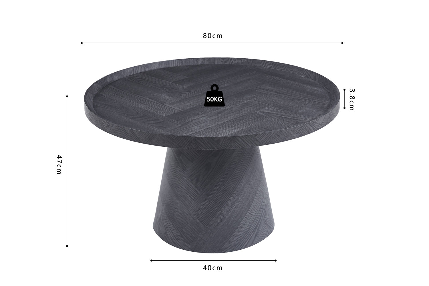 Table Basse Manus 80 cm - Décor Gris Foncé - Maestria