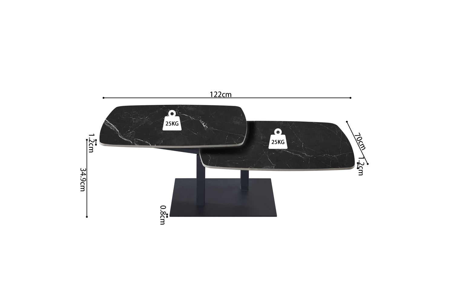 Table Basse Sendai Rotative – Pierre Noire - Maestria