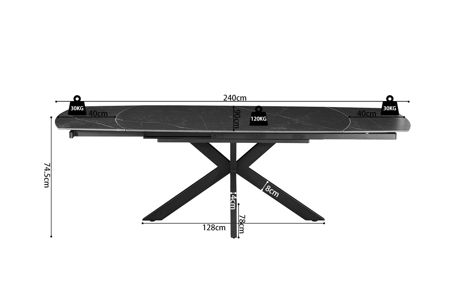 Table extensible ARES ovale danoise - Maestria