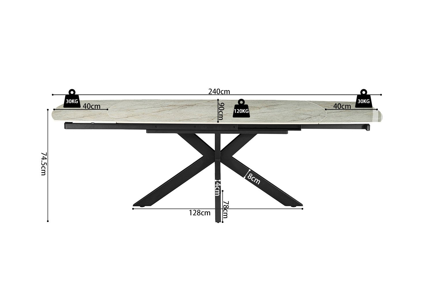 Table extensible ARES ovale danoise - Maestria