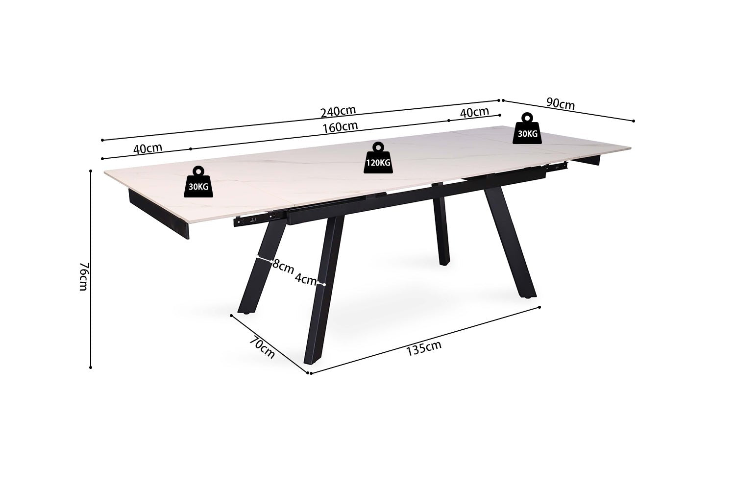 Table extensible HERA rectangulaire - Maestria