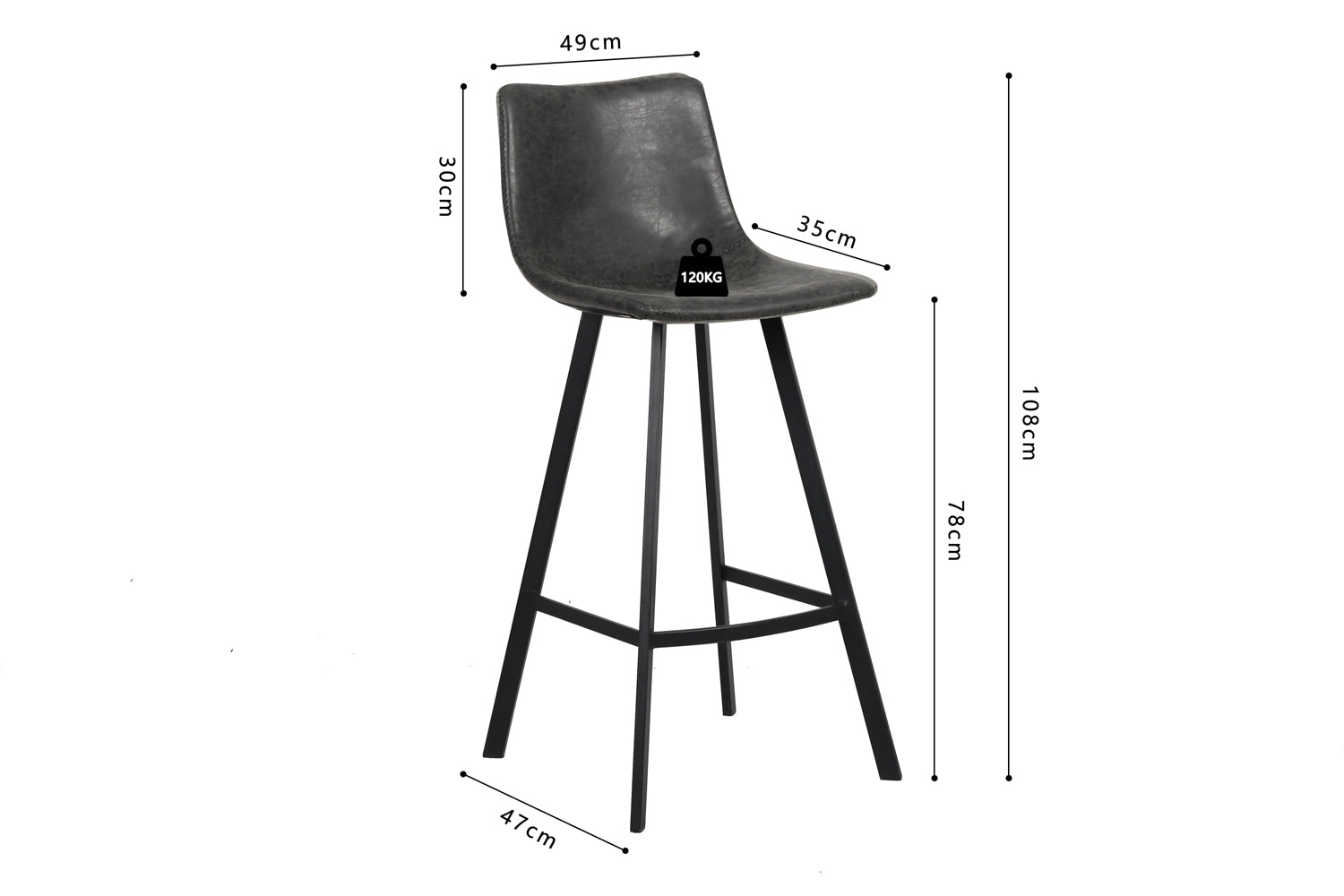 Tabouret de bar OZAN - Maestria Meubles